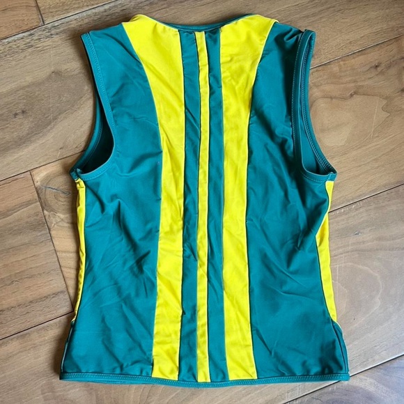 Miaou Green and Yellow Sleeveless Zip-Up Top - Picture 2 of 2
